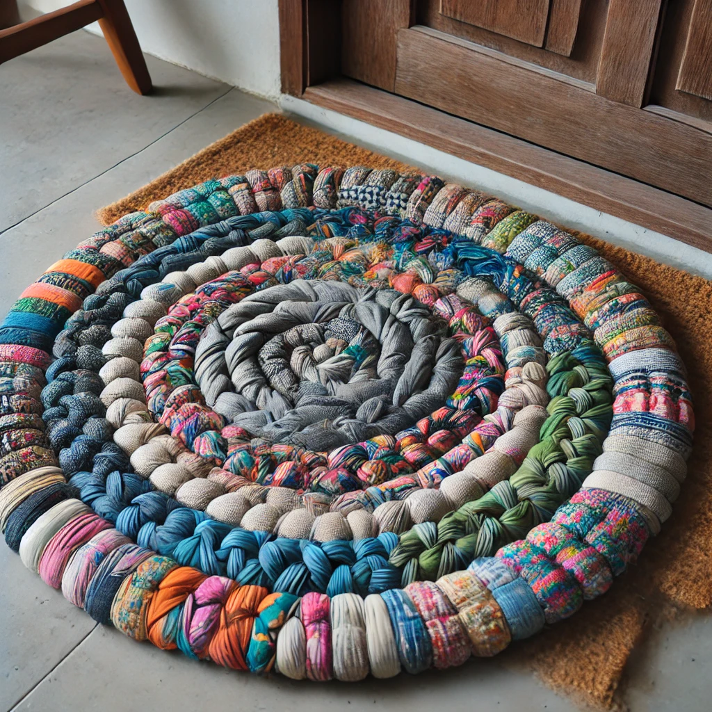 doormat from old cloths